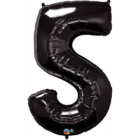 86cm Number Foil Number Five Onyx Black #36344 - Each (Pkgd.)