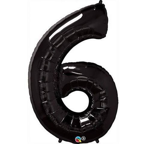 86cm Number Foil Number Six Onyx Black #36349 - Each (Pkgd.)