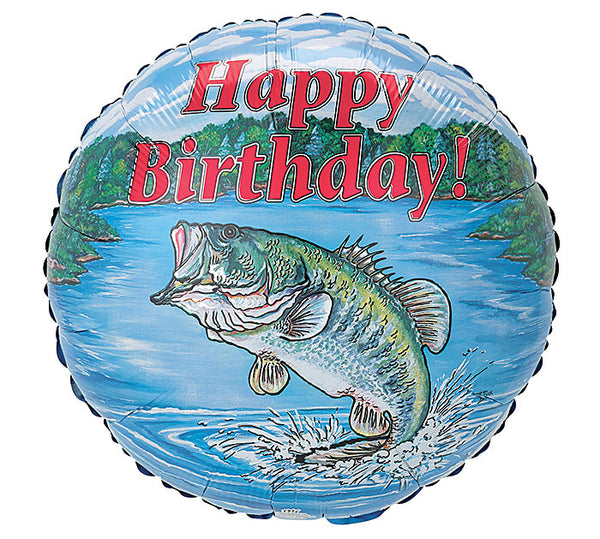 42cm Foil Round Balloon Happy Birthday Bass #645718 - Each (Pkgd.)