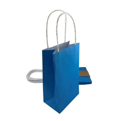 Paper Party Bag 215x130x80mm AZURE BLUE Pk5 #465826