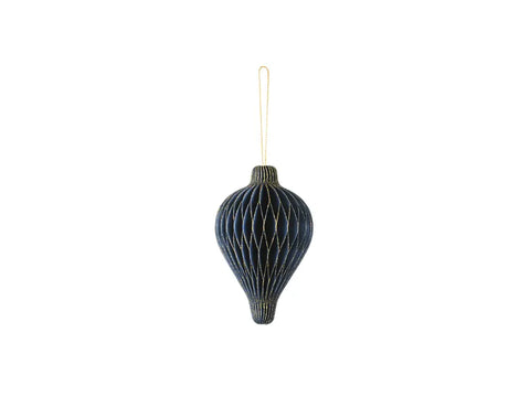 Honeycomb Paper Ornament Drop Navy Blue #FS2612074