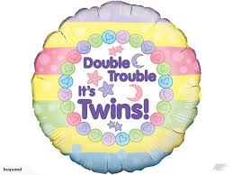 45cm Round Foil Double Trouble It's Twins #228243 - Each (Pkgd.)