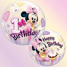 56cm Single Bubble Minnie Mouse 1st Birthday #12862 - Each