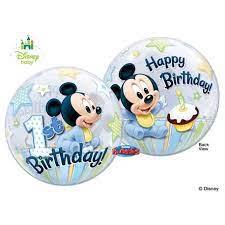 56cm Single Bubble Mickey Mouse 1st Birthday #12864 - Each