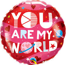 45cm Round Foil You Are My World #97171 - Each (Pkgd.)