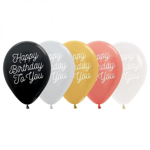 30cm Round Birthday To You Metallic Clear Mix #59620814 - Pack of 50