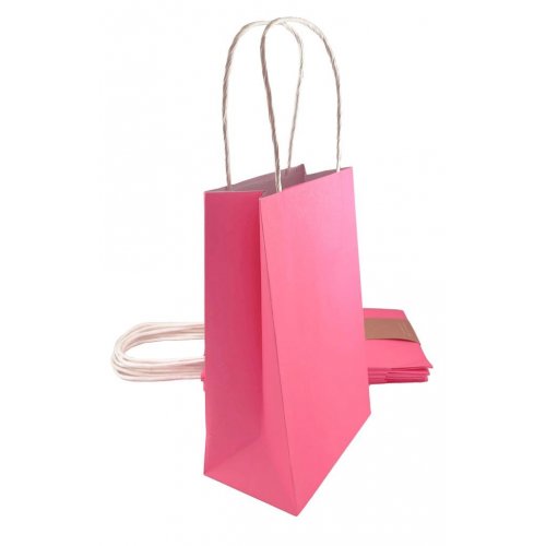 Paper Party Bag 215x130x80mm FUCHSIA Pk5 #465821