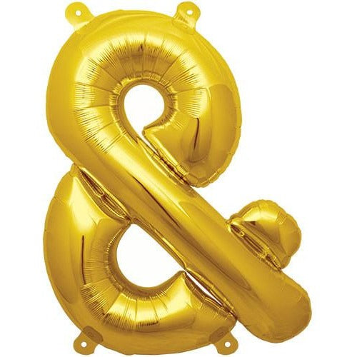 41cm Symbol Ampersand @ Gold - Air Fill - Northstar Foil Balloon #3001053 - Each (Pkgd.)