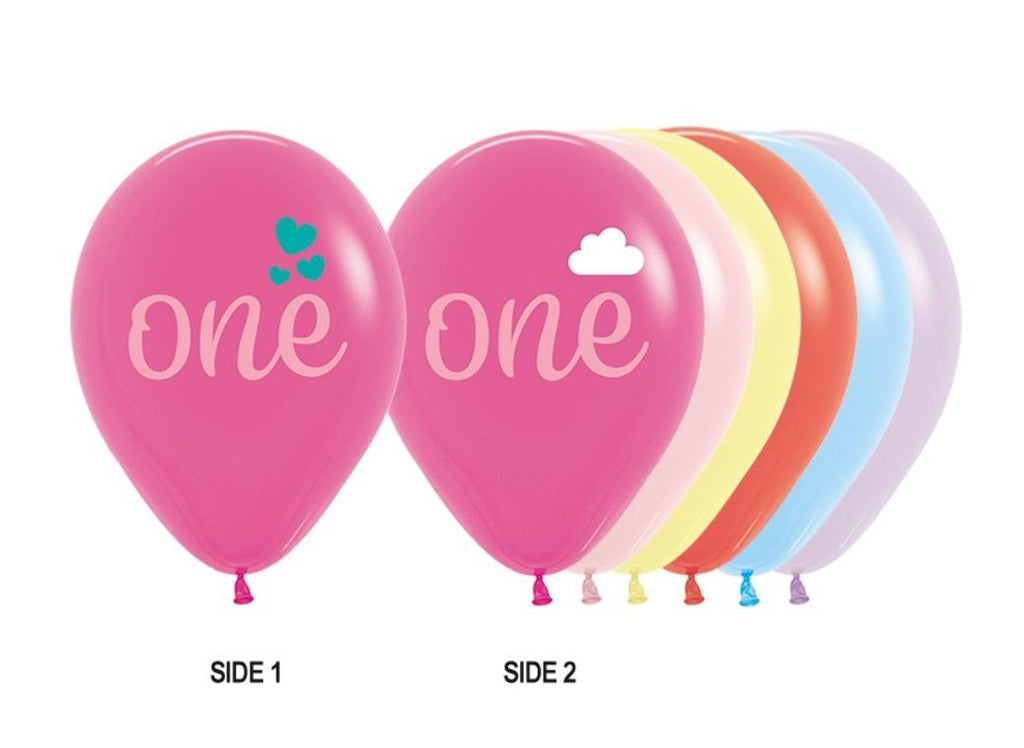 30cm Round Age ONE Girl Assorted #59620781 - Pack of 50