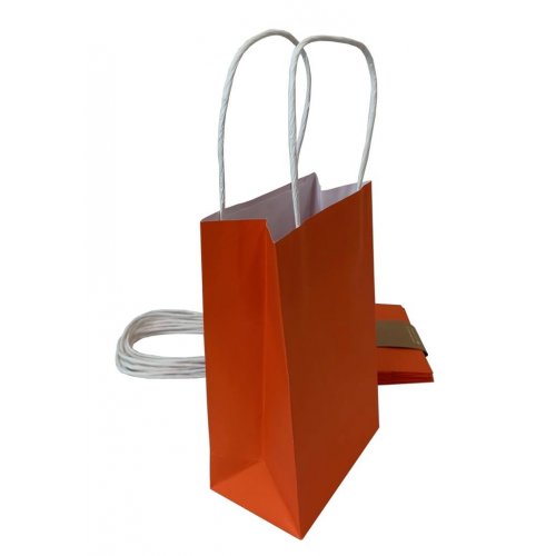 Paper Party Bag 215x130x80mm ORANGE Pk5 #465822