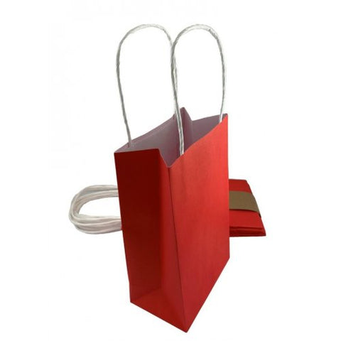 Paper Party Bag 215x130x80mm RED Pk5 #465820